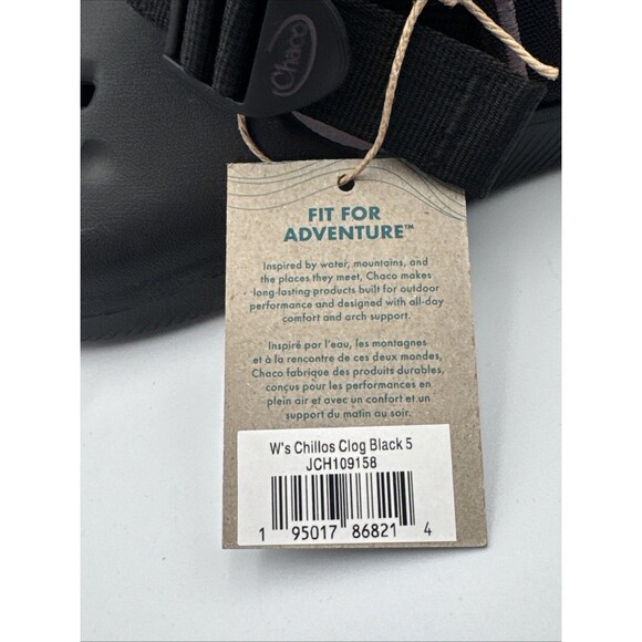 Chaco Chillos Clog Shoes Black Women’s Size 5 Comfort Slide Sandals JCH109158‎ - Picture 6 of 11